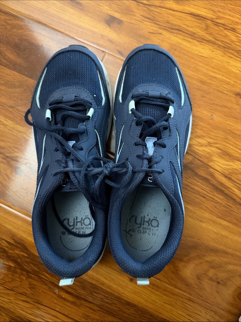 Ryka Navy Athletic Sneakers with Light Mint Accents